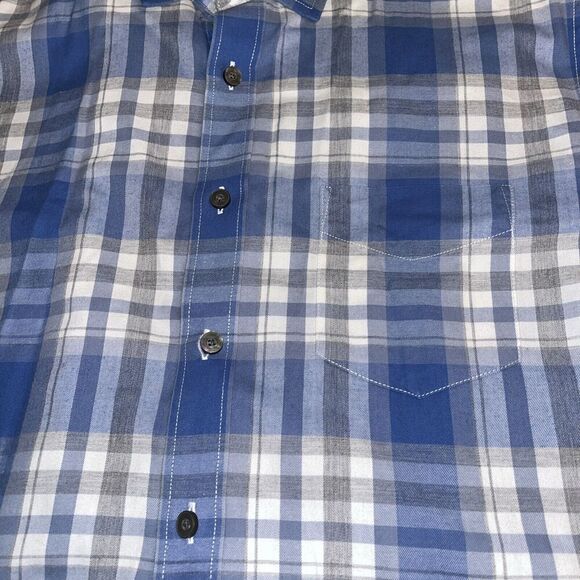 UNTUCKit Mens Long Sleeve button shirt Cotton Plaid Gray/Blue M Medium - Picture 2 of 6